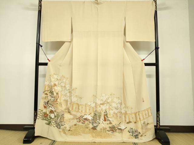 平和屋着物●松尾光琳　色留袖　花見詩　金彩　正絹　逸品　DAAV3104du