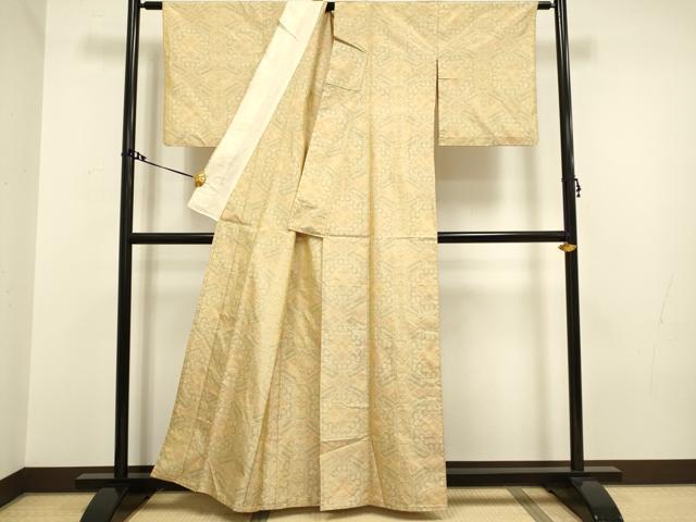 平和屋着物▽本場大島紬　単衣　吉祥花文　正絹　逸品　DAAV3129du