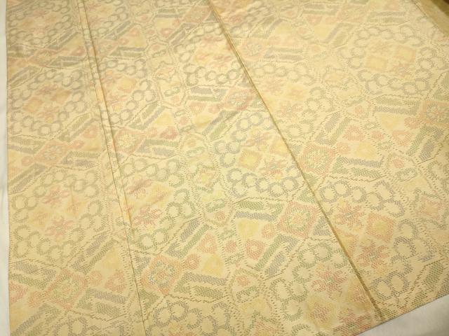 平和屋着物▽本場大島紬　単衣　吉祥花文　正絹　逸品　DAAV3129du