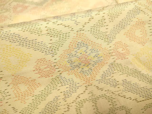 平和屋着物▽本場大島紬　単衣　吉祥花文　正絹　逸品　DAAV3129du