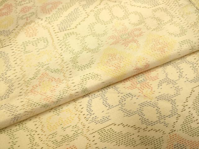 平和屋着物▽本場大島紬　単衣　吉祥花文　正絹　逸品　DAAV3129du