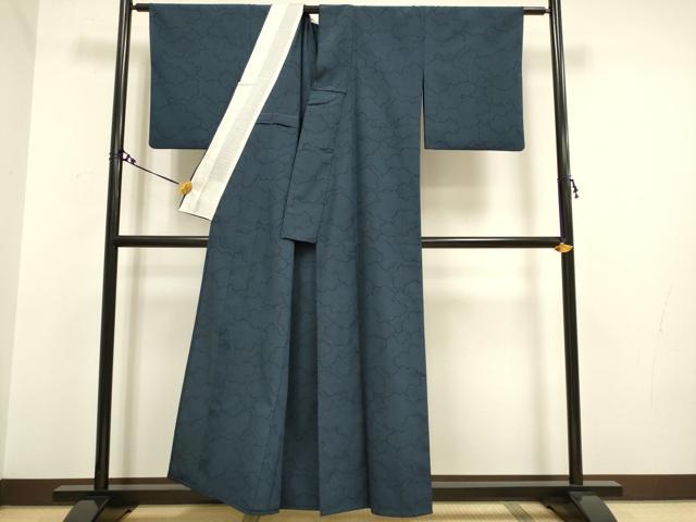 平和屋着物▽本塩沢 単衣 雲重ね文 正絹 逸品 DAAV3131du