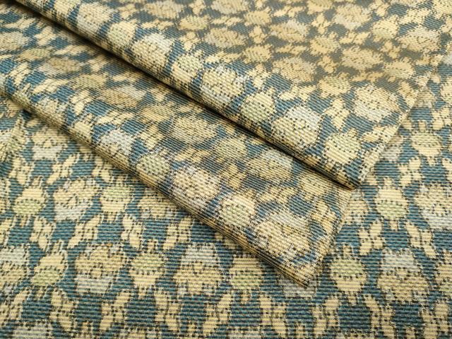 平和屋着物▽上質な紬　単衣　花尽くし　正絹　逸品　DAAV3136du