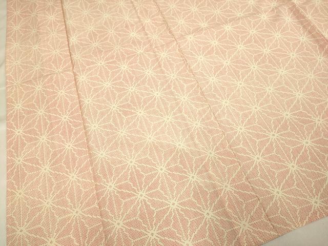 平和屋着物▽小紋 単衣 麻の葉文様 洗える着物 DAAV3179du