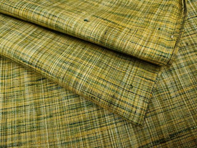 平和屋着物▽上質な紬　単衣　霞文　正絹　逸品　DAAV3160du