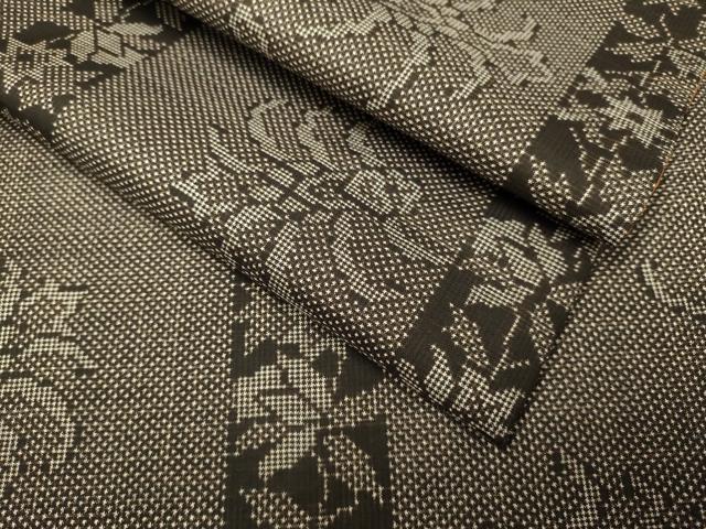 平和屋着物●本場大島紬　7マルキ　更紗花間道　正絹　逸品　DAAV3220du