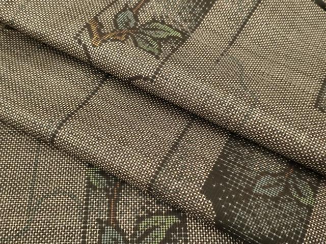 平和屋着物●本場大島紬　7マルキ　枝葉文　正絹　逸品　DAAV3233du