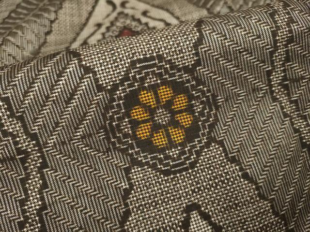 平和屋着物○希少 本場大島紬 龍郷絣 花菱文 正絹 逸品 DAAV3235du