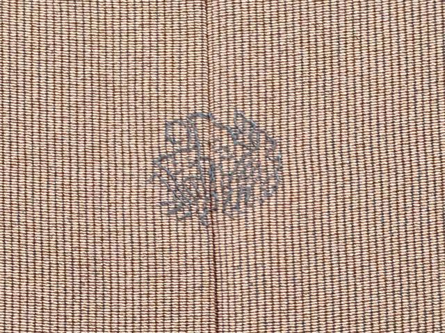 平和屋着物○江戸小紋 毛万筋 水柿色×消炭色 証紙付き