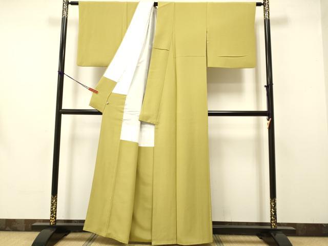 平和屋着物○上質な色無地 芥子色 正絹 逸品 DAAV3242du