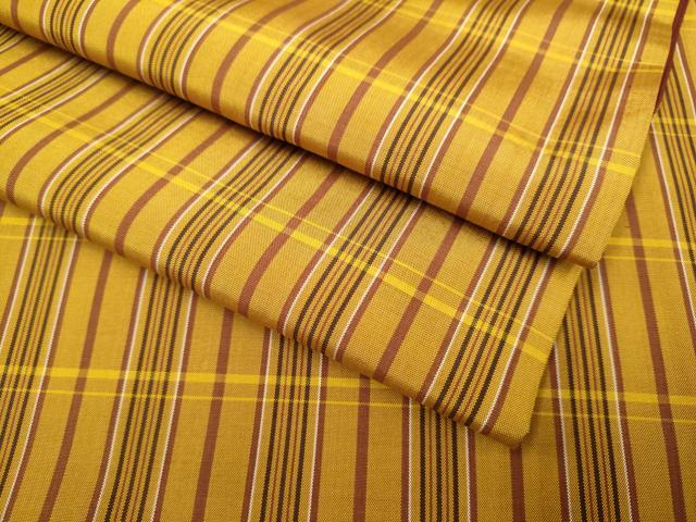 平和屋着物●本場黄八丈　平織　紬　格子　正絹　逸品　DAAV3245du