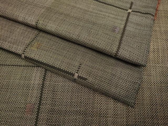 平和屋着物●本場大島紬　9マルキ　格子　正絹　逸品　DAAV3259du