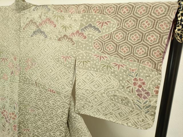 平和屋着物○訪問着 総絞り 吉祥花松文 正絹 逸品 DAAV3264du 平和屋