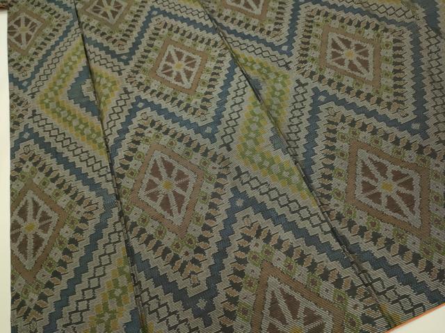 平和屋着物●本場大島紬　菱文　正絹　逸品　DAAV3265du