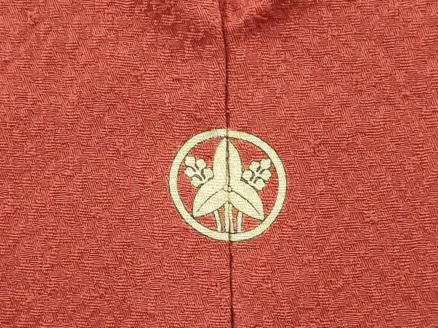 平和屋着物○上質な色無地 紋意匠 紅海老茶色 正絹 逸品 未使用