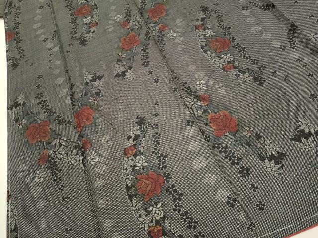 平和屋着物○本場大島紬 7マルキ 草花文 正絹 逸品 未使用 DAAV3270du