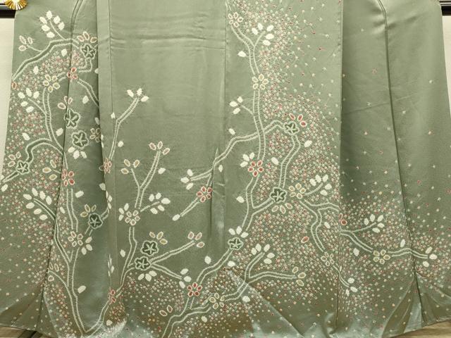 平和屋着物●訪問着　絞り　枝花文　正絹　逸品　DAAV3274du 平和屋着物○訪問着 絞り 枝花文 正絹 逸品 DAAV3274du