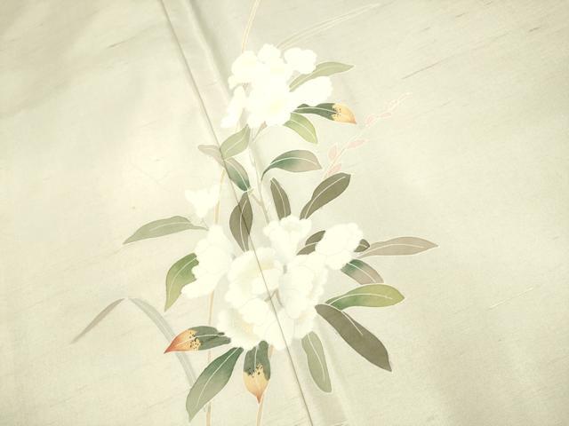 平和屋着物●訪問着　友禅　紬地　枝花文　暈し染め　正絹　逸品　DAAV3328du 平和屋着物○訪問着 友禅 紬地 枝花文 暈し染め 正絹