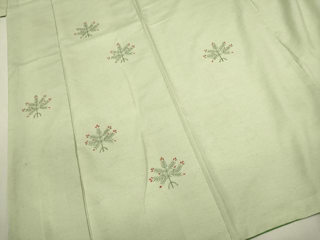 平和屋着物●訪問着　紬地　総刺繍　松葉文　正絹　逸品　DAAV3329du 平和屋着物○訪問着 紬地 総刺繍 松葉文 正絹 逸品 DAAV3329du