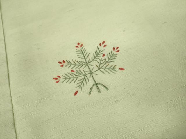 平和屋着物○訪問着 紬地 総刺繍 松葉文 正絹 逸品 DAAV3329du