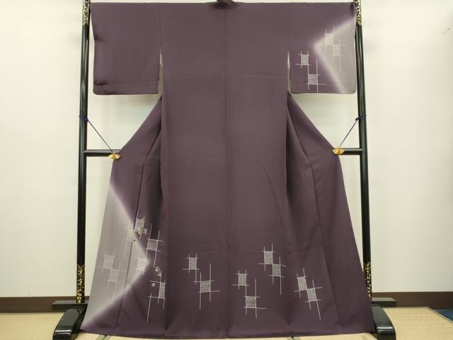 平和屋着物●訪問着　葡萄蔦の葉文　暈し染め　金彩　正絹　逸品　DAAV3335du