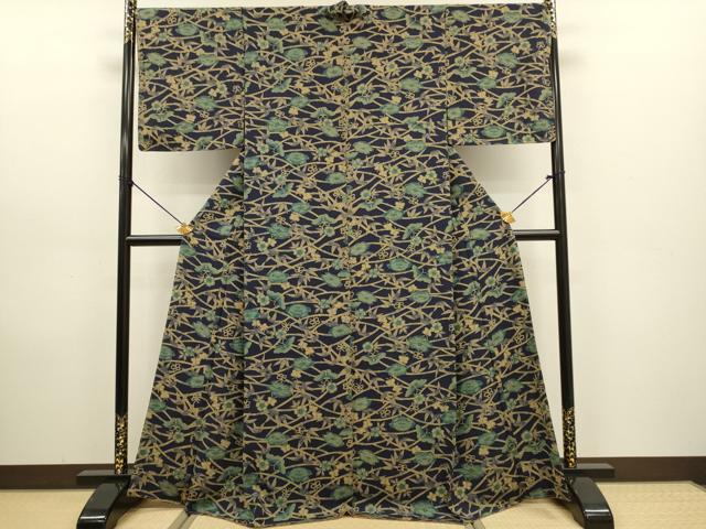 平和屋着物●上質な小紋　笹竹花蝶文　正絹　逸品　未使用　DAAV3352du 平和屋着物○上質な小紋 笹竹花蝶文 正絹 逸品 未使用 DAAV3352du