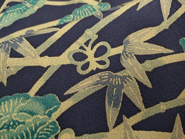 平和屋着物○上質な小紋 笹竹花蝶文 正絹 逸品 未使用 DAAV3352du