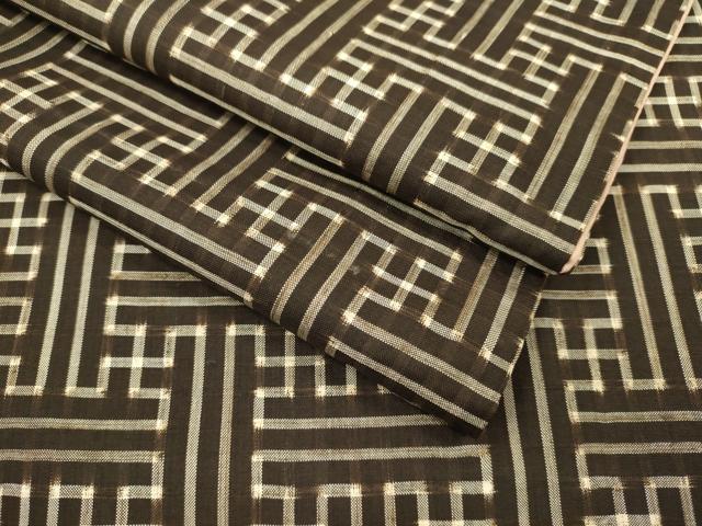 平和屋着物●本場大島紬　龍郷絣　秋名バラ　正絹　逸品　DAAV3363du