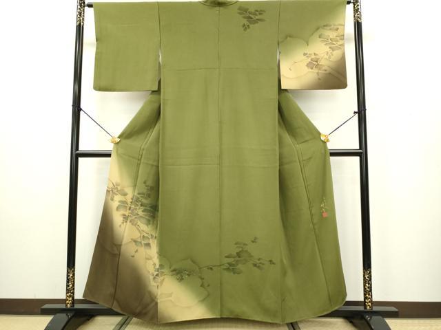 平和屋着物●京の匠日展作家　丹下雄介　訪問着　枝葉文　暈し染め　金彩　正絹　逸品　DAAV3384du