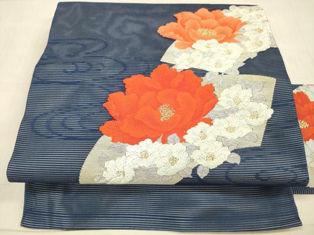 平和屋着物＊夏物 九寸開き名古屋帯 流水文 正絹 逸品 CAAW6891fb