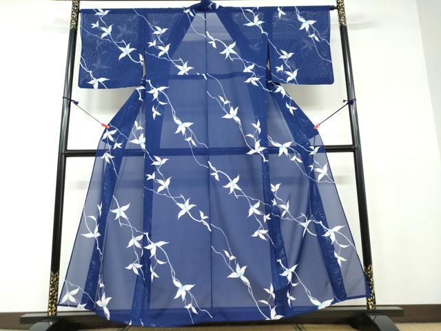 平和屋着物＊夏物 小紋 絽 抽象文様 黒地 洗える着物 DAAU2063ud