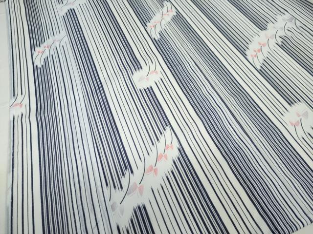 平和屋着物＊夏物 小紋 絽 舞蝶文 正絹 逸品 未使用 DAAT4197du