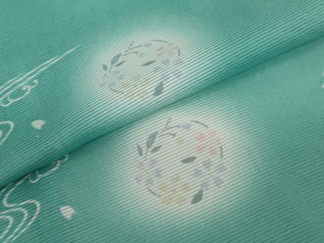 平和屋着物＊夏物　小紋　絽　流水草花文　舞桜　蛍暈し　洗える着物　DAAV4616ud_4