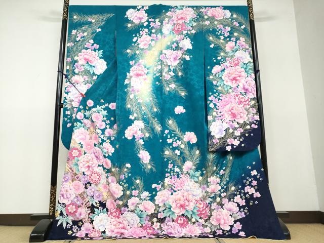 平和屋着物○染色作家 斉藤三才 小紋 霞文 暈し染め 正絹 逸品 未使用