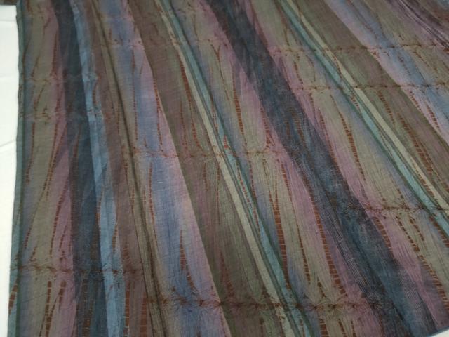 平和屋着物●上質な紬　蜘蛛絞り　変わり縞　やまと誂製　正絹　逸品　未使用　DAAV4843ud 平和屋着物○上質な紬 蜘蛛絞り 変わり縞 やまと誂製 正絹 逸品