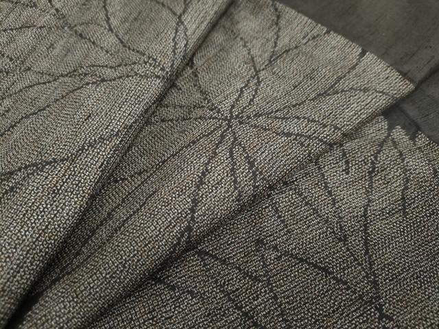 平和屋着物●上質な紬　花尽くし文　黒地　正絹　逸品　DAAV4854ud