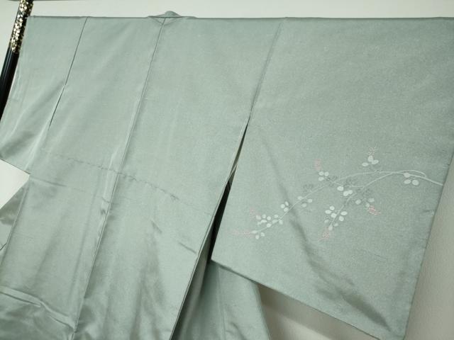 平和屋着物○訪問着 紬地 枝葉文 金銀彩 三越扱い 正絹 逸品