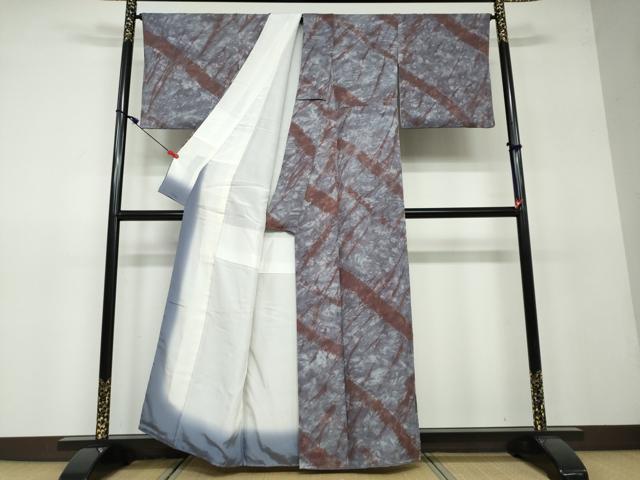 平和屋着物●上質な小紋　総絞り　杢目絞り　抽象文様　正絹　逸品　DABD9059ud 平和屋着物○上質な小紋 総絞り 杢目絞り 抽象文様 正絹 逸品