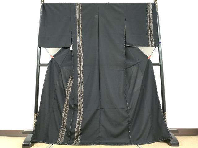 平和屋着物○訪問着 作家物 変わり間道 勾玉 似せ紫色 仮絵羽 正絹