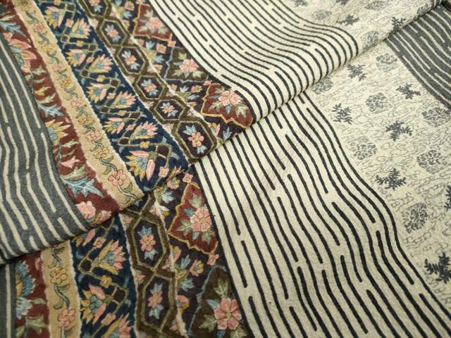 平和屋着物●二代目更甚　江戸更紗　江戸小紋　草木染　更紗間道　上代32万　反端付き　仮絵羽　正絹　逸品　未使用　DAAV4913ud 平和屋着物○二代目更甚 江戸更紗 江戸小紋 草木染 更紗間道