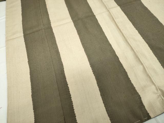 平和屋着物○上質なお召 間道 仮絵羽 正絹 逸品 未使用