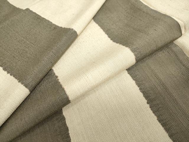 平和屋着物●上質なお召　間道　仮絵羽　正絹　逸品　未使用　DAAV4918ud