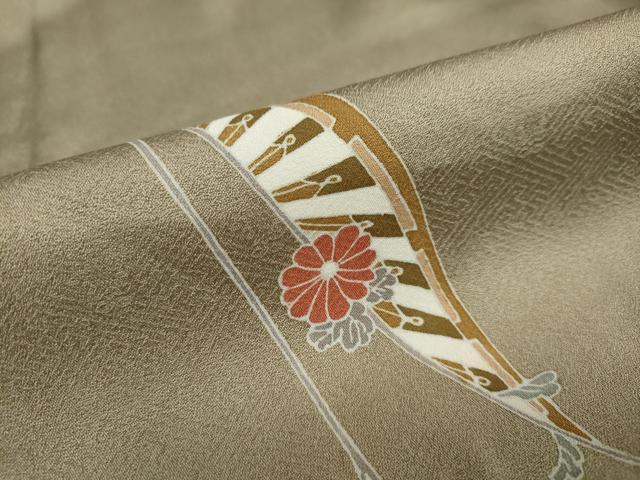 平和屋着物○訪問着 片輪車草花文 暈し染め 金彩 正絹