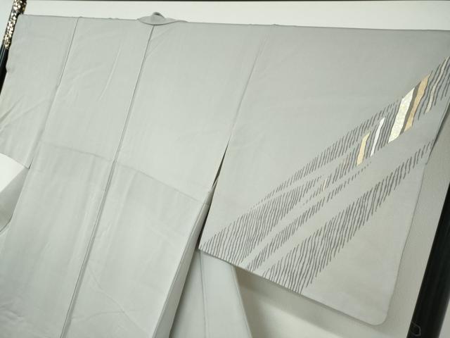 平和屋着物○訪問着 変わり縞 金銀彩 正絹 逸品 DAAV4936ud