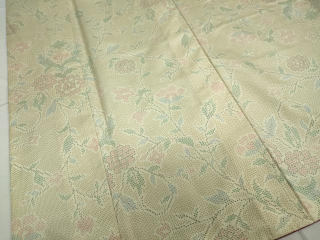 平和屋着物○上質な紬 草花文 ロング丈 正絹 逸品 DAAV4955ud