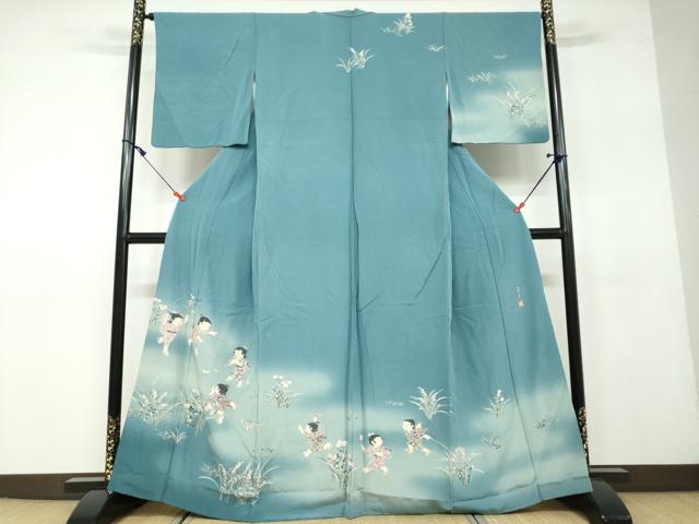 平和屋着物●訪問着　友禅　作家物　童子遊び　暈し染め　正絹　逸品　DAAV4976ud