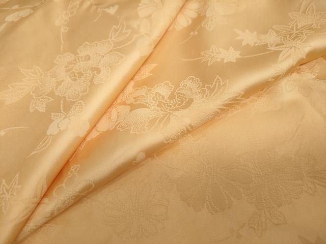 平和屋着物●上質な色無地　草花地紋　萱草色　正絹　逸品　未使用　DAAV4987ud