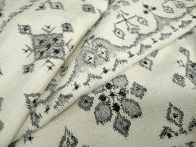 平和屋着物●上質な紬　幾何学文様　正絹　逸品　DAAV4989ud