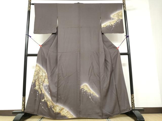 平和屋着物●訪問着　駒刺繍　枝垂れ草花文　暈し染め　金銀彩　正絹　逸品　DAAV4990ud