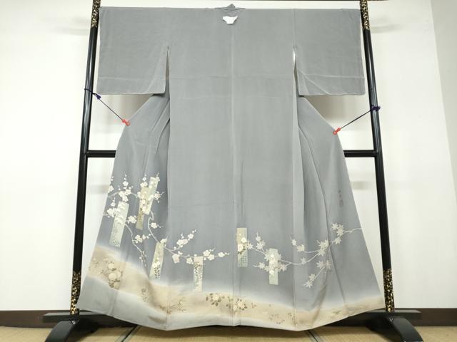 平和屋着物●豪華色留袖　作家物　駒刺繍　堆朱箔　短冊草花文　金彩　正絹　逸品　DAAV4996ud